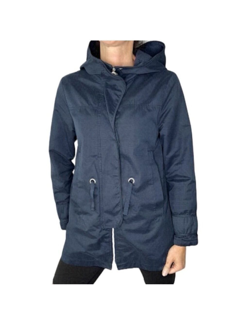 Zara Navy Blue lightweight hooded Spring Fall Jacket kids 13/14 women's XS/S